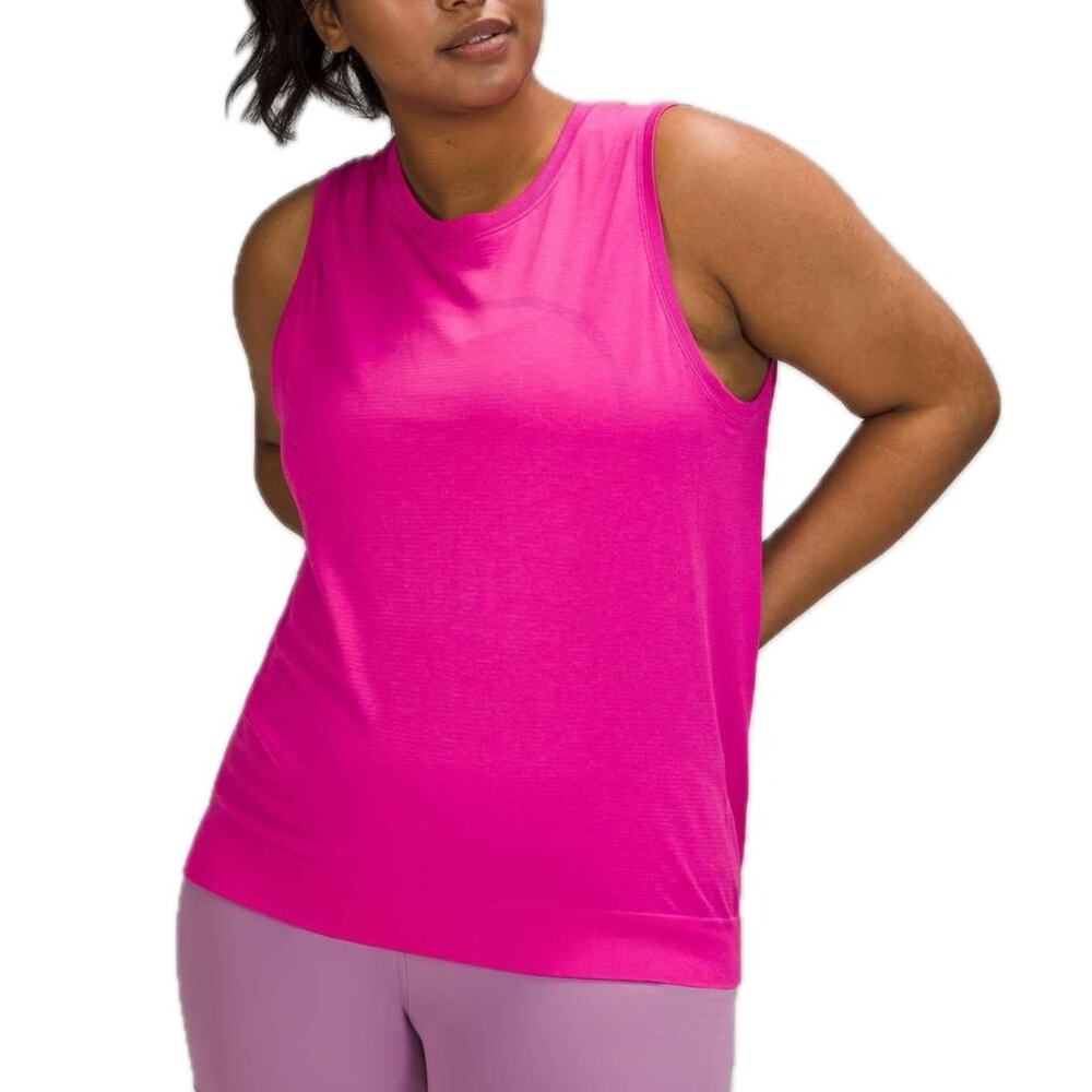 Lululemon Sonic Pink Seamless Relaxed Fit Swiftly Breathe Muscle Tank Top